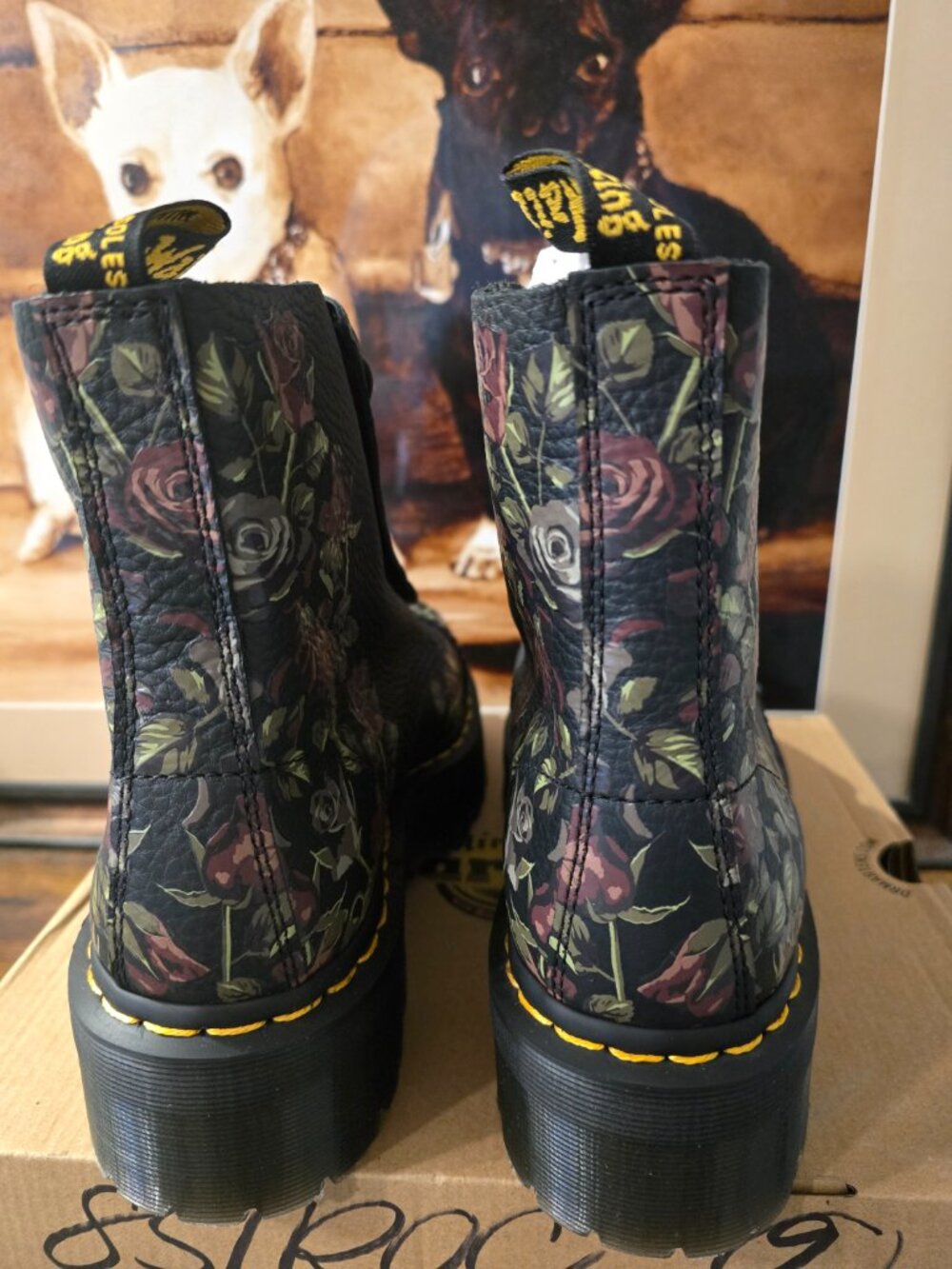 DR. MARTENS SINCLAIR DECAYED ROSES LEATHER PLATFORM BOOTS MENS SIZE 10 US NEW - Picture 7 of 16
